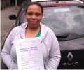 Tanisha with Driving test pass certificate